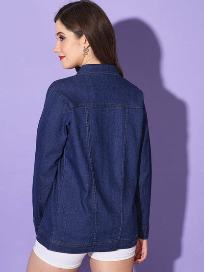 Denim Jacket with Button Closure